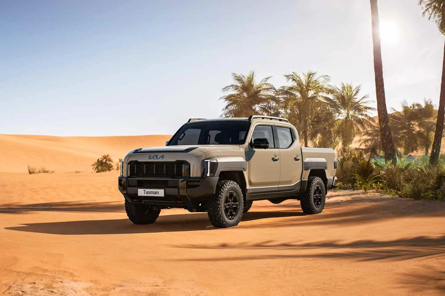 Kia Tasman static shot in desert